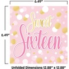 Beistle Sweet 16 Luncheon Napkins – 32 Pack, 2-Ply Pink & Gold Sixteen Birthday Party Tableware, Disposable Paper Napkins for Milestone Celebration Events, Dessert Table Setting Serviettes, 6½”