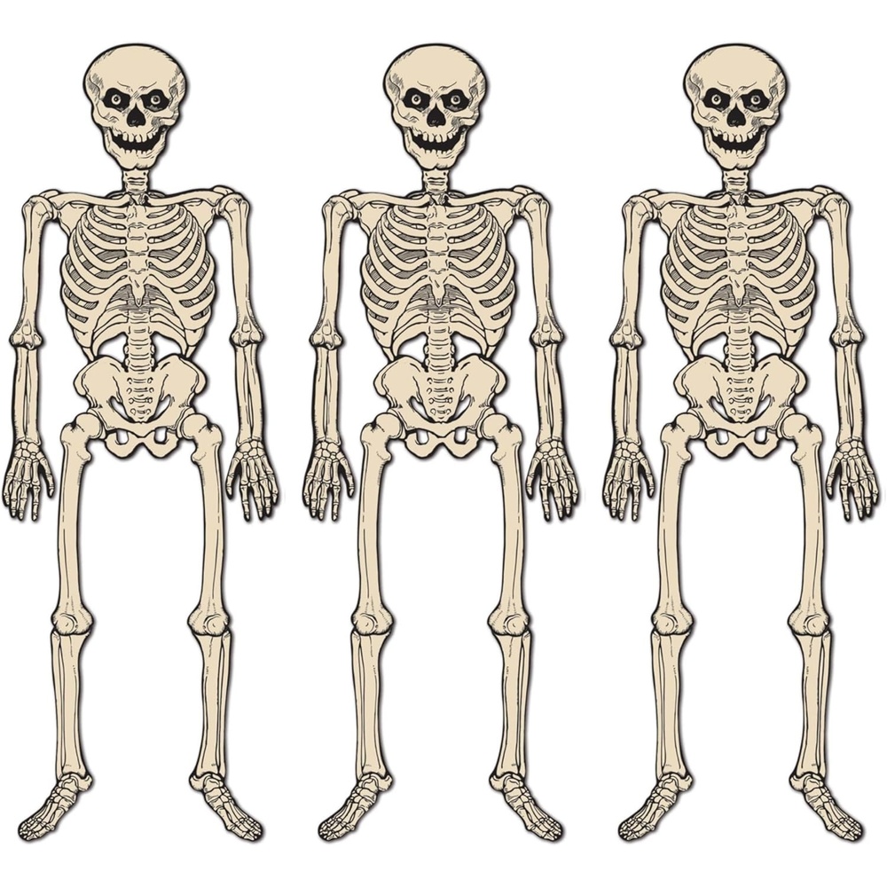image:imageBeistle Vintage Halloween Jointed Skeleton Decorations 3 Pack Classic Full Body Cutouts Retro Wall Dcor Poseable Hanging Figures Spooky Seasonal Supplies Haunted Accents Creepy Props 4 3