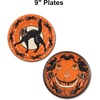 Beistle Vintage Halloween Party Plates – 16 Pack, Paper Tableware with Black Cat and Pumpkin Jack O Lantern Designs, Spooky Serving Supplies for Trick or Treat Celebrations, Holiday Dining Décor, 9″