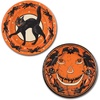 Beistle Vintage Halloween Party Plates – 16 Pack, Paper Tableware with Black Cat and Pumpkin Jack O Lantern Designs, Spooky Serving Supplies for Trick or Treat Celebrations, Holiday Dining Décor, 9″